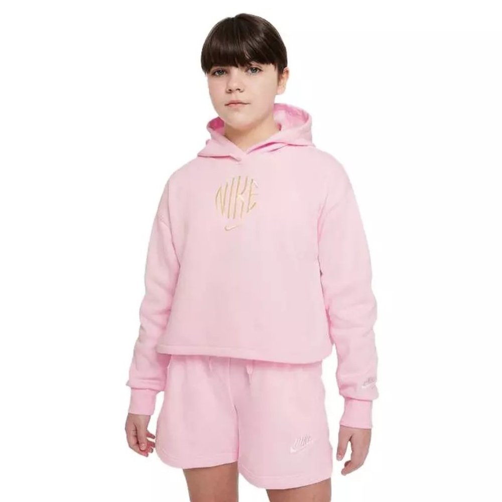 Nike Girls Sportswear French Terry Hoodie Pink DD6498-663 Size Small